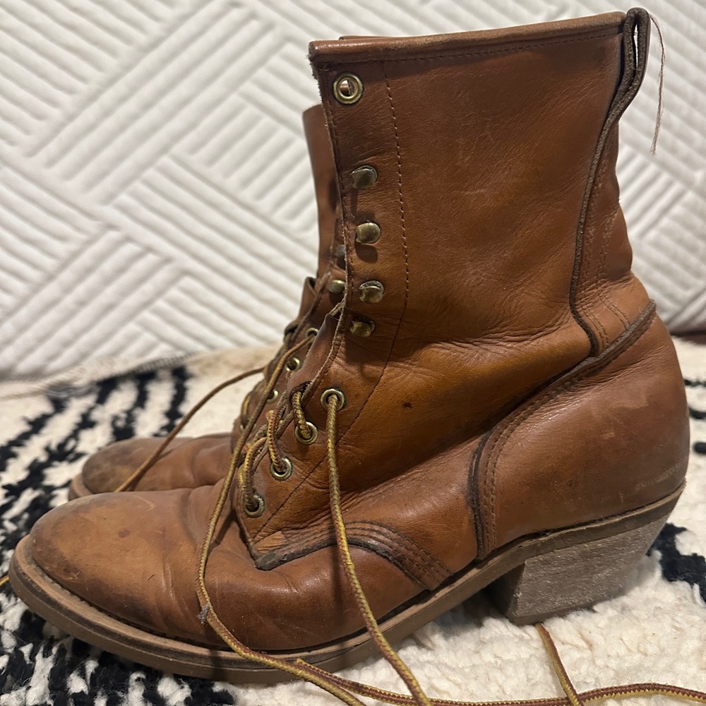 Vintage Leather Lace-Up Boots (Roper / Packer)